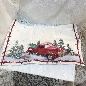 Cotton Tea Towel Christmas Truck